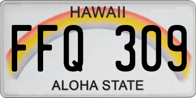 HI license plate FFQ309