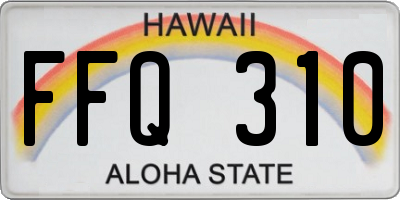 HI license plate FFQ310
