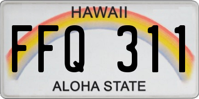 HI license plate FFQ311