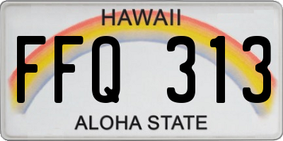 HI license plate FFQ313