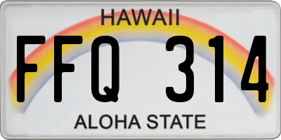 HI license plate FFQ314