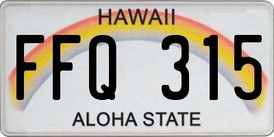 HI license plate FFQ315