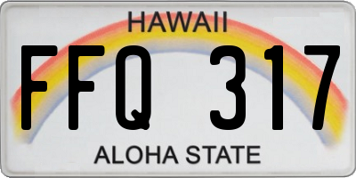 HI license plate FFQ317