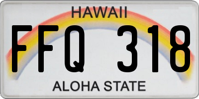 HI license plate FFQ318