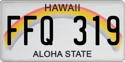 HI license plate FFQ319