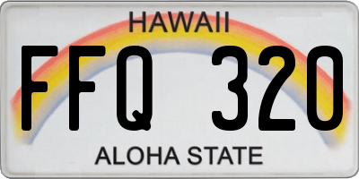 HI license plate FFQ320
