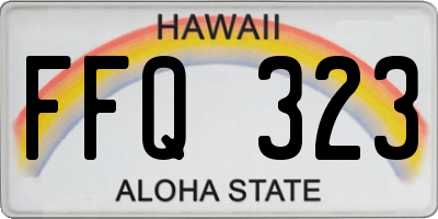HI license plate FFQ323