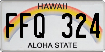 HI license plate FFQ324