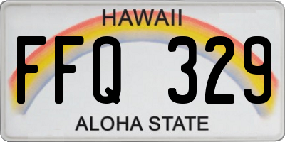 HI license plate FFQ329
