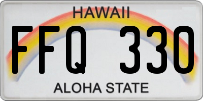HI license plate FFQ330