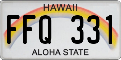 HI license plate FFQ331