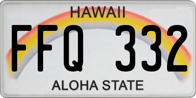HI license plate FFQ332
