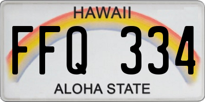HI license plate FFQ334