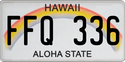 HI license plate FFQ336