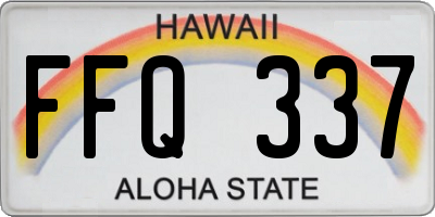 HI license plate FFQ337