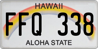 HI license plate FFQ338