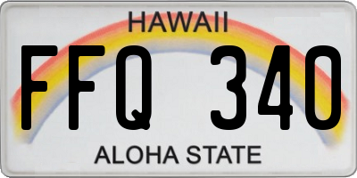 HI license plate FFQ340