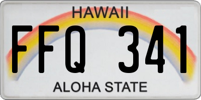 HI license plate FFQ341