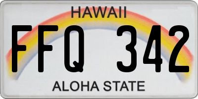 HI license plate FFQ342