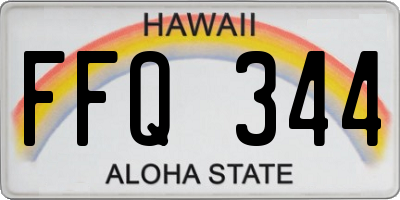 HI license plate FFQ344