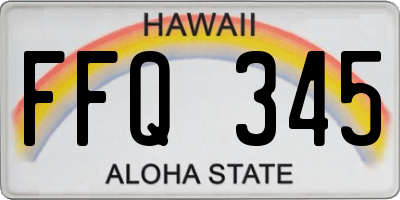 HI license plate FFQ345