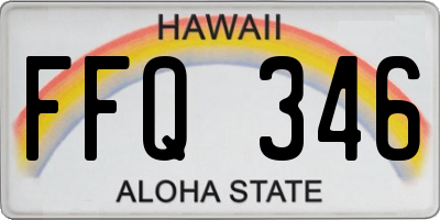 HI license plate FFQ346