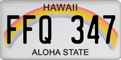 HI license plate FFQ347