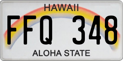 HI license plate FFQ348
