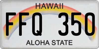 HI license plate FFQ350