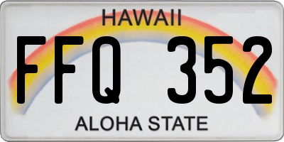 HI license plate FFQ352