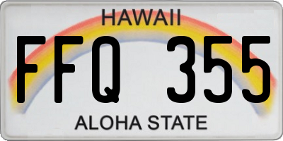 HI license plate FFQ355