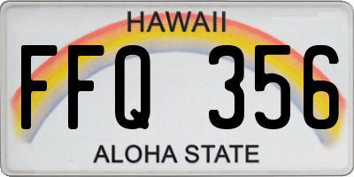 HI license plate FFQ356
