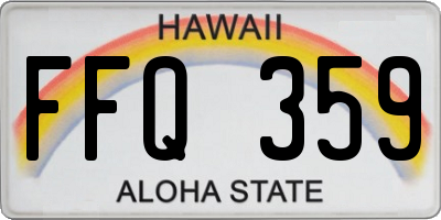 HI license plate FFQ359