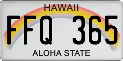 HI license plate FFQ365