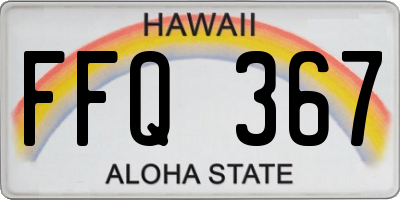 HI license plate FFQ367