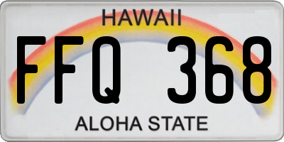 HI license plate FFQ368