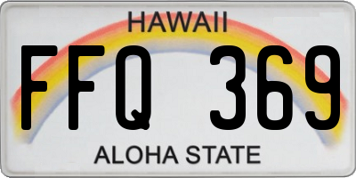 HI license plate FFQ369