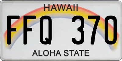 HI license plate FFQ370