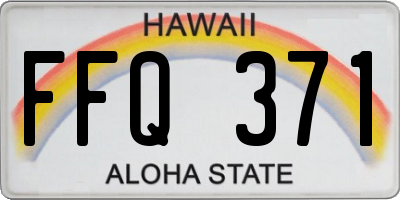 HI license plate FFQ371