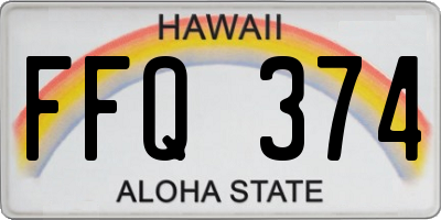 HI license plate FFQ374