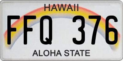 HI license plate FFQ376
