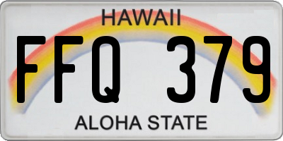 HI license plate FFQ379
