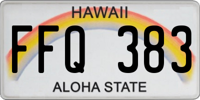 HI license plate FFQ383