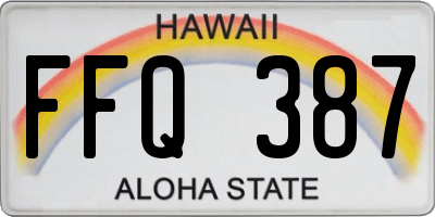HI license plate FFQ387