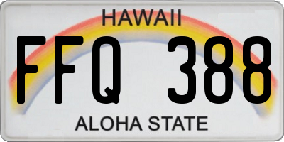 HI license plate FFQ388
