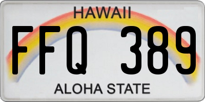HI license plate FFQ389