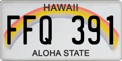HI license plate FFQ391