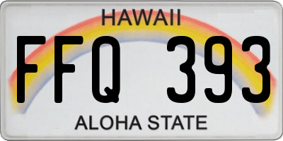 HI license plate FFQ393