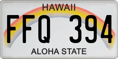 HI license plate FFQ394