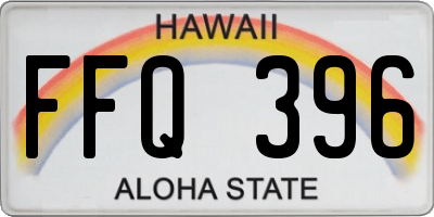 HI license plate FFQ396